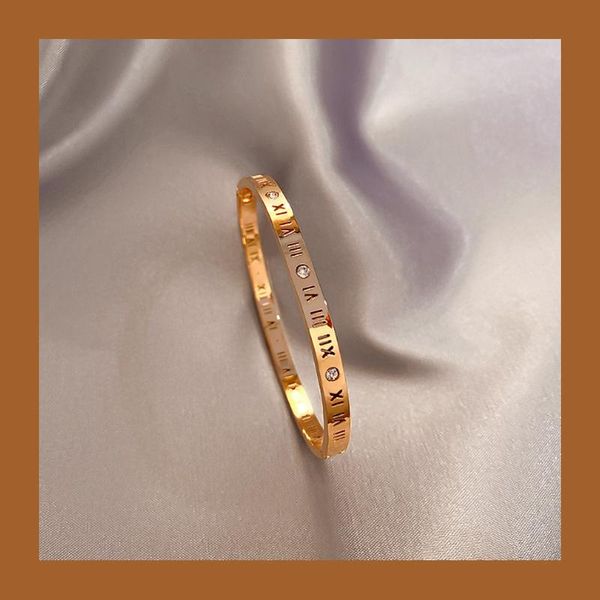 bangle titanium steel bracelet female roman numerals simple fashion personality men and women the same couple, Black
bangle titanium steel bracelet female roman numerals simple fashion personality men and women the same couple, Black