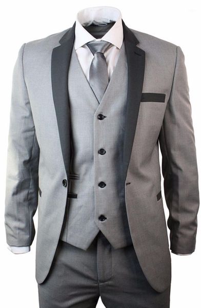 men's slim fit suit grey tuxedo 3 piece work office or wedding party suit c3181, White;black
men's slim fit suit grey tuxedo 3 piece work office or wedding party suit c3181, White;black