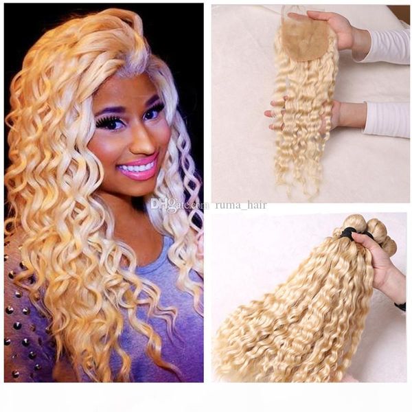 blonde water wave human hair weaves and 4x4 lace closure virgin malaysian hair weaves 3 bundles with lace closure, Black;brown
blonde water wave human hair weaves and 4x4 lace closure virgin malaysian hair weaves 3 bundles with lace closure, Black;brown