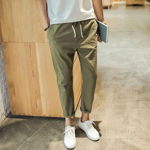summer 2020 joggers linen slacks men's nine minutes of pants pure color cultivate one's morality mens trousers ing, Black
summer 2020 joggers linen slacks men's nine minutes of pants pure color cultivate one's morality mens trousers ing, Black