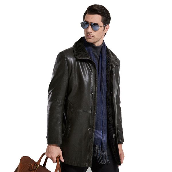 black green color: winter new middle age male leather jacket lapel skin medium long fur coat more size m-4xl srh9
black green color: winter new middle age male leather jacket lapel skin medium long fur coat more size m-4xl srh9