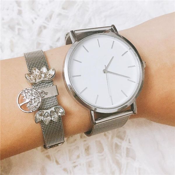 vinnie design jewelry silver color mesh keeper bracelets set with stainless steel wristwatch1, Golden;silver
vinnie design jewelry silver color mesh keeper bracelets set with stainless steel wristwatch1, Golden;silver