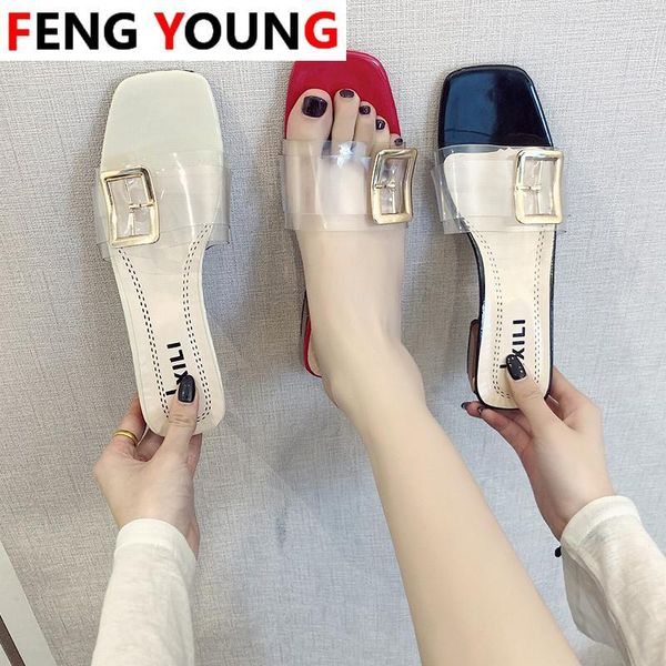 slippers women shoes woman med heel casual summer transparent mules ladies female party metal buckle elegant slippers1, Black
slippers women shoes woman med heel casual summer transparent mules ladies female party metal buckle elegant slippers1, Black