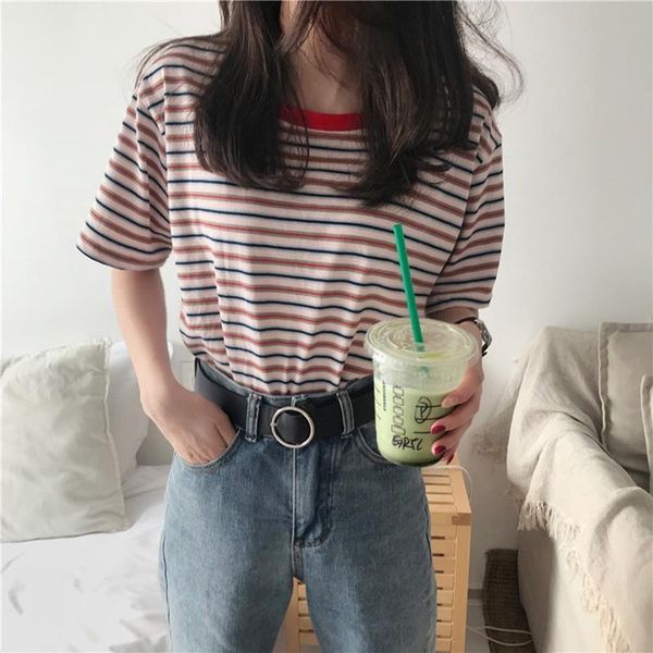 2020 t-shirt women vintage striped classic bottom t-shirts for women harajuku t shirt summer casual short sleeve female tee, White
2020 t-shirt women vintage striped classic bottom t-shirts for women harajuku t shirt summer casual short sleeve female tee, White