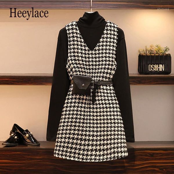 plus size women two piece dress winter 2019 turtleneck long sleeve knitted and houndstooth woolen vest dresses1, Black;gray
plus size women two piece dress winter 2019 turtleneck long sleeve knitted and houndstooth woolen vest dresses1, Black;gray