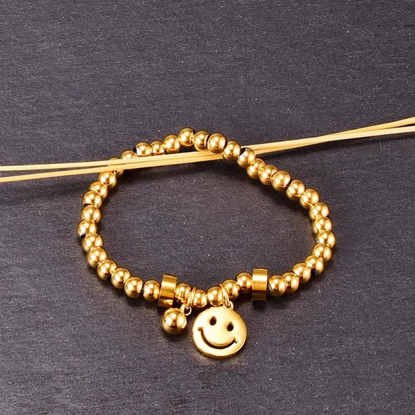 yun ruo 2020 18 k gold plated smiling face stretch bracelet woman accessories fashion titainum steel jewelry not fade wholesale, Black
yun ruo 2020 18 k gold plated smiling face stretch bracelet woman accessories fashion titainum steel jewelry not fade wholesale, Black
