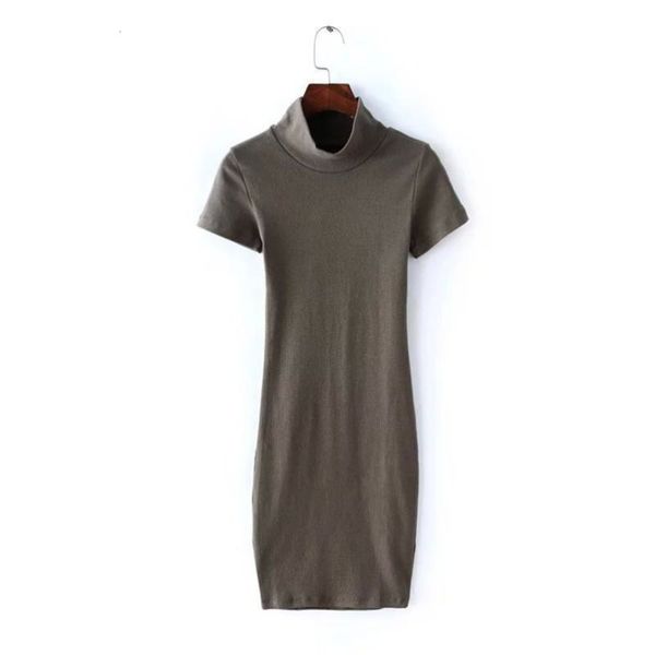 small 803-20 autumn fit style slim high neck threaded short sleeve show thin hips super elastic dress, Black;gray
small 803-20 autumn fit style slim high neck threaded short sleeve show thin hips super elastic dress, Black;gray