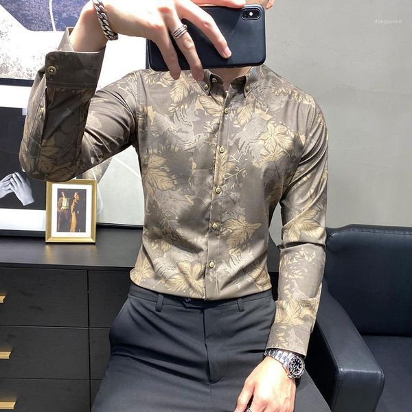 long sleeve men formal shirts slim fit business office shirt vintage retro floral print streetwear designer social camisa v6261, White;black
long sleeve men formal shirts slim fit business office shirt vintage retro floral print streetwear designer social camisa v6261, White;black