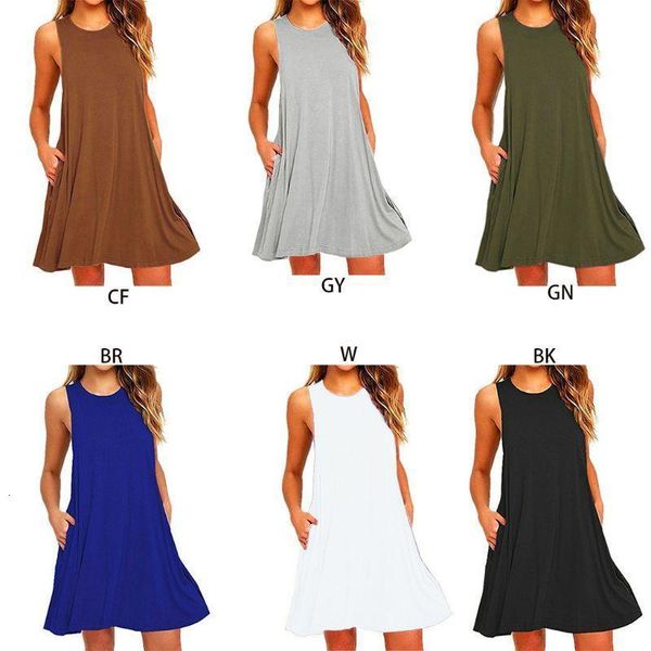 women summer sleeveless casual swing shirt dresses office lady female 2021 loose holiday beach cover up with pockets mini dress, Black;gray
women summer sleeveless casual swing shirt dresses office lady female 2021 loose holiday beach cover up with pockets mini dress, Black;gray