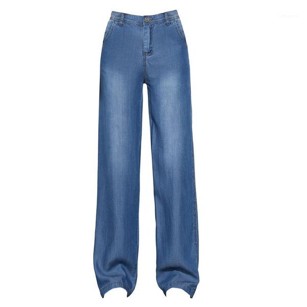 new 2020 women's spring and summer high waist jeans thin section loose casual large size straight pants1, Blue
new 2020 women's spring and summer high waist jeans thin section loose casual large size straight pants1, Blue