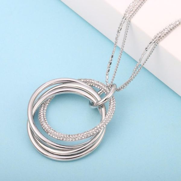 pendant necklaces statement circles crystal necklace colour multilayer boho long sweater chain elegant jewelry for women collares, Silver
pendant necklaces statement circles crystal necklace colour multilayer boho long sweater chain elegant jewelry for women collares, Silver