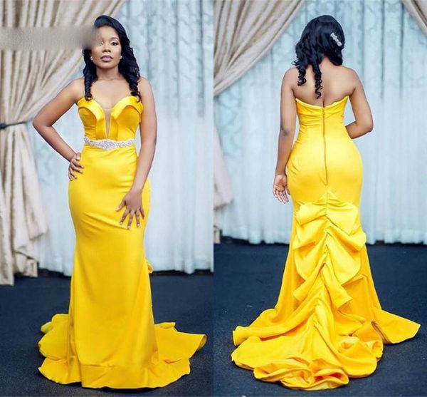 yellow mermaid african prom dresses sweetheart off the shoulder satin plus size evening dress ruffles party gowns, Black
yellow mermaid african prom dresses sweetheart off the shoulder satin plus size evening dress ruffles party gowns, Black