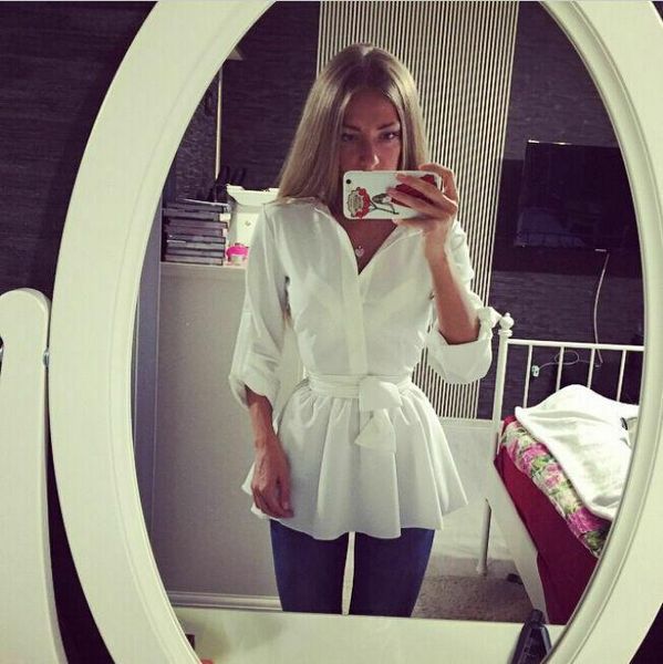 women spring collared button long sleeve blouses turn-down collar loose shirt casual blouse, White
women spring collared button long sleeve blouses turn-down collar loose shirt casual blouse, White