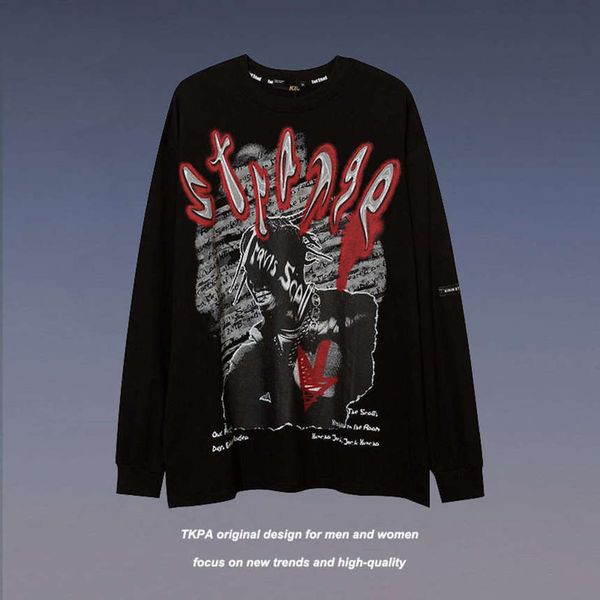Tkpa high street punk cartoon graffiti printed long sleeve Hoodies hip hop loose round neck Pullover thin sweater, Black
Tkpa high street punk cartoon graffiti printed long sleeve Hoodies hip hop loose round neck Pullover thin sweater, Black