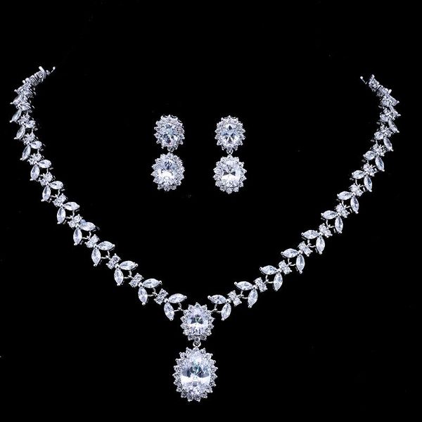 emmaya new women zircon big heavy pendant clear cz bridal set for luxury wedding earrings necklace jewelry sets, Silver
emmaya new women zircon big heavy pendant clear cz bridal set for luxury wedding earrings necklace jewelry sets, Silver