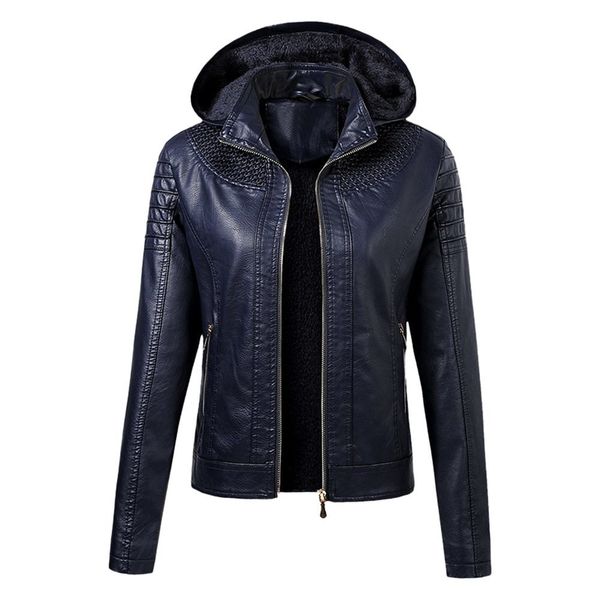 the new autumn and winter women leather clothing can be detached hooded leather jacket women plus velvet warm jacket women lj201012, Black
the new autumn and winter women leather clothing can be detached hooded leather jacket women plus velvet warm jacket women lj201012, Black