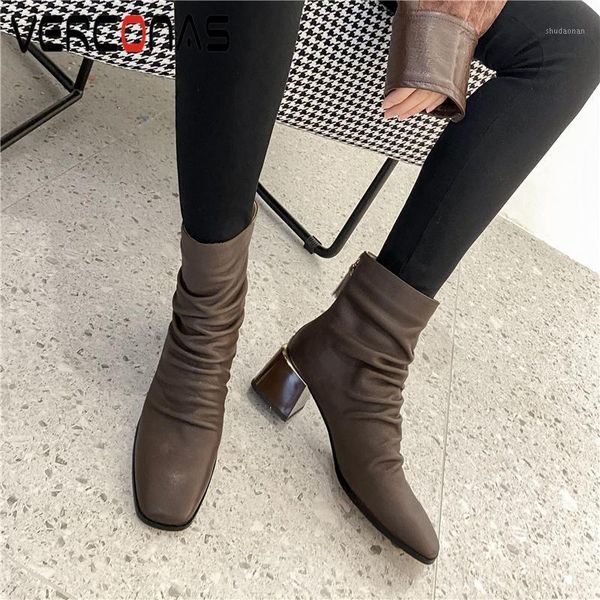 boots verconas woman ankle genuine leather fashion concise autumn winter pleated high heels office lady casual woman1, Black
boots verconas woman ankle genuine leather fashion concise autumn winter pleated high heels office lady casual woman1, Black