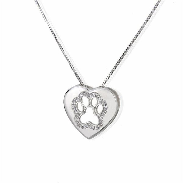 5pcs/lot two color copper white cubic zirconia heart-shaped zircon cute dog feet pendant necklace for birthday gift, Silver
5pcs/lot two color copper white cubic zirconia heart-shaped zircon cute dog feet pendant necklace for birthday gift, Silver