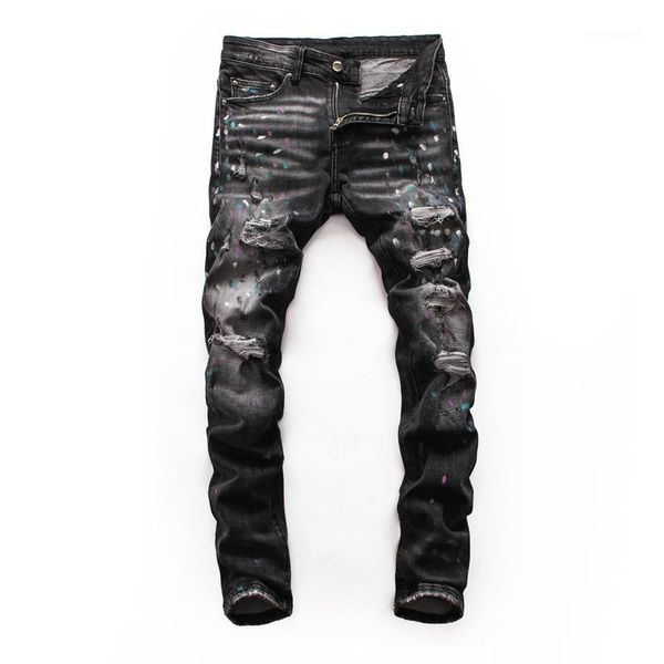 high street fashion men jeans slim fit destroyed paint printed designer ripped jeans men elastic hip hop homme1, Blue
high street fashion men jeans slim fit destroyed paint printed designer ripped jeans men elastic hip hop homme1, Blue