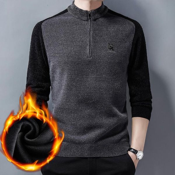 add fluff new fashion leisure clothing male winter man with thick knitted fleece half zipper false two sweaters, White;black
add fluff new fashion leisure clothing male winter man with thick knitted fleece half zipper false two sweaters, White;black
