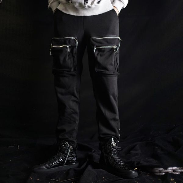 men's pants 2021 winter metal button tooling bag distressed trousers rock high street punk casual, Black
men's pants 2021 winter metal button tooling bag distressed trousers rock high street punk casual, Black