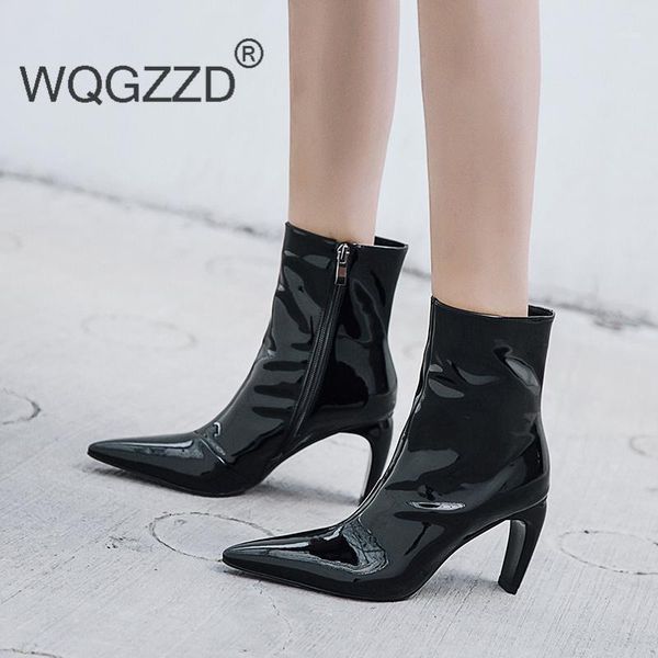 boots 2021 winter high heels shoes women's ankle patent leather motorcycle plus size 431, Black
boots 2021 winter high heels shoes women's ankle patent leather motorcycle plus size 431, Black