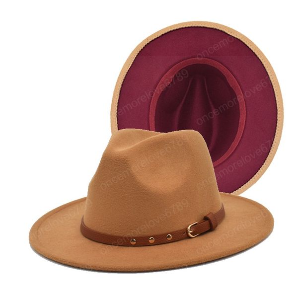 black red patchwork women panama wool felt fedora hats girl wide brim party trilby cowboy hat fashion, Blue;gray
black red patchwork women panama wool felt fedora hats girl wide brim party trilby cowboy hat fashion, Blue;gray