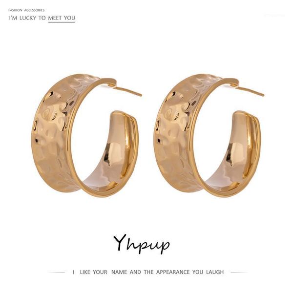 yhpup simple c shape hammered metal texture stud earrings for women gold color geometric jewelry earrings bijoux femme gift new1, Golden;silver
yhpup simple c shape hammered metal texture stud earrings for women gold color geometric jewelry earrings bijoux femme gift new1, Golden;silver