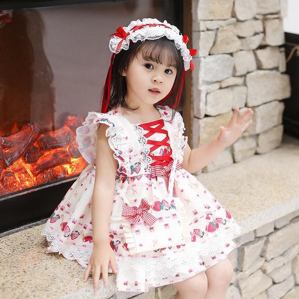girl's dresses 3pcs spain dress for girls birthday party costume kids strawberry print lace frocks 2021 summer baby girl toddler vestid, Red;yellow
girl's dresses 3pcs spain dress for girls birthday party costume kids strawberry print lace frocks 2021 summer baby girl toddler vestid, Red;yellow