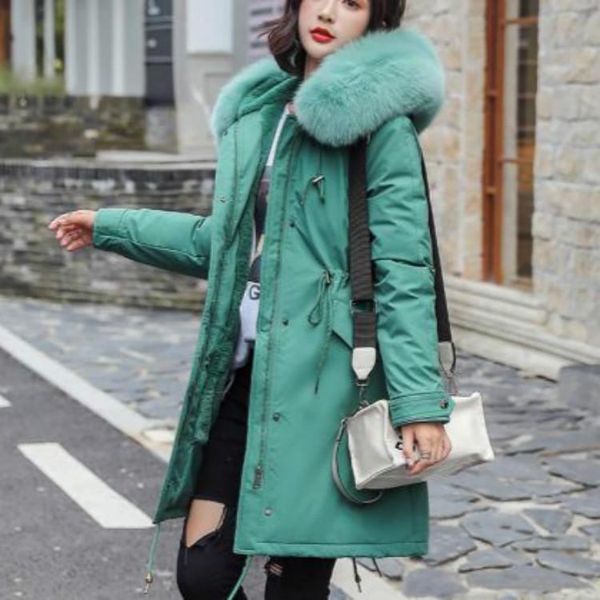 cotton liner warm coat waterproof jacket women slim long coat female winter big fur hooded parka coats sizexxl, Black
cotton liner warm coat waterproof jacket women slim long coat female winter big fur hooded parka coats sizexxl, Black