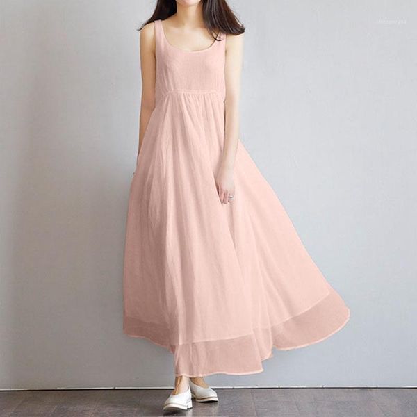 summer laides maxi long dress 2020 zanzea sleeveless round neck dresses casual loose solid color dresses holiday vestidos robe1, Black;gray
summer laides maxi long dress 2020 zanzea sleeveless round neck dresses casual loose solid color dresses holiday vestidos robe1, Black;gray