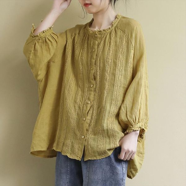 johnature vintage lace shirts women cotton linen blouses bat sleeve button 2020 spring new plus size women clothing casual shirt, White
johnature vintage lace shirts women cotton linen blouses bat sleeve button 2020 spring new plus size women clothing casual shirt, White