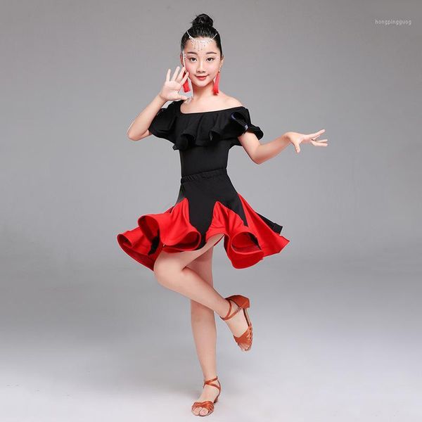 new children's latin clothes latin dance skirt performance exercise clothes1, Black;red
new children's latin clothes latin dance skirt performance exercise clothes1, Black;red