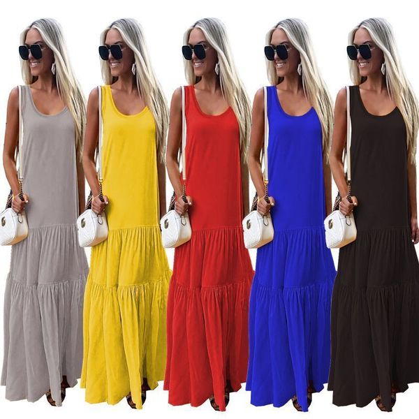 ts793 new women's casual solid color round neck sleeveless patchwork dress, Black;gray
ts793 new women's casual solid color round neck sleeveless patchwork dress, Black;gray