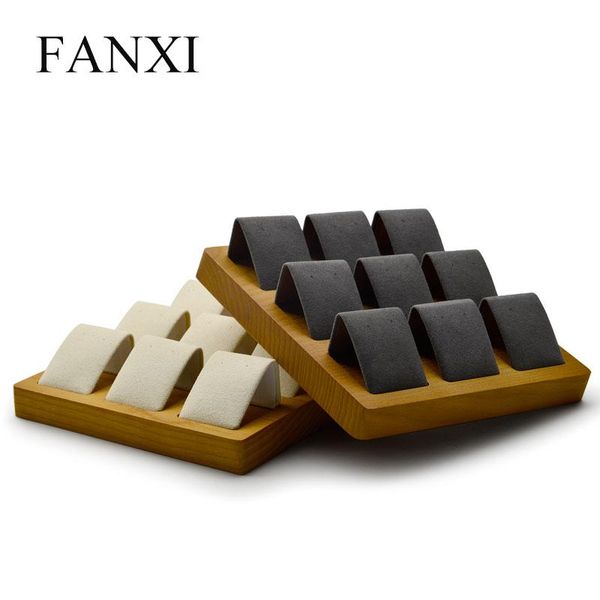 fanxi 2pcs wood beige/ dark gray 9 seats earrings display stand with microfiber for jewelry expositor ear stud holder organizer, Pink;blue
fanxi 2pcs wood beige/ dark gray 9 seats earrings display stand with microfiber for jewelry expositor ear stud holder organizer, Pink;blue