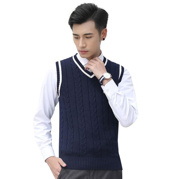 men's vests autumn winter wool vest warm sleeveless patchwork slim fit no yq clothing knitted casual male cotton sweater pull homme, Black;white
men's vests autumn winter wool vest warm sleeveless patchwork slim fit no yq clothing knitted casual male cotton sweater pull homme, Black;white