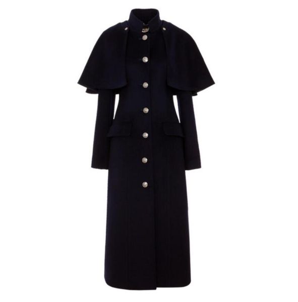 new autumn winter navy blue cloak wool coat women stand collar slim single breasted long woolen coat plus size s349, Black
new autumn winter navy blue cloak wool coat women stand collar slim single breasted long woolen coat plus size s349, Black