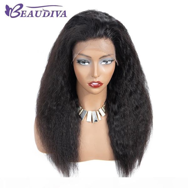 beaudiva 13*4 lace front human hair wigs with baby hair kinky straight natural color brazilian kinky straight hair lace wigs, Black;brown
beaudiva 13*4 lace front human hair wigs with baby hair kinky straight natural color brazilian kinky straight hair lace wigs, Black;brown
