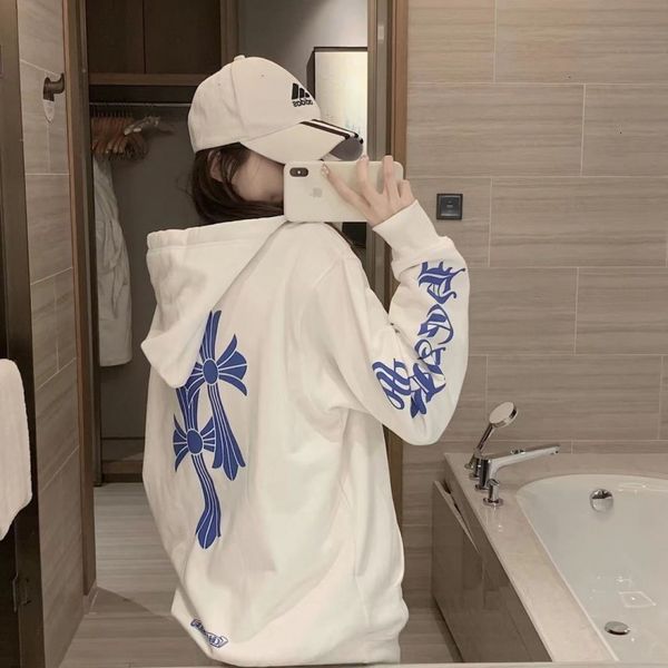 women's social autumn and winter new crosin hooded sweater net red same cross printed female student trend 9e3y, Black
women's social autumn and winter new crosin hooded sweater net red same cross printed female student trend 9e3y, Black