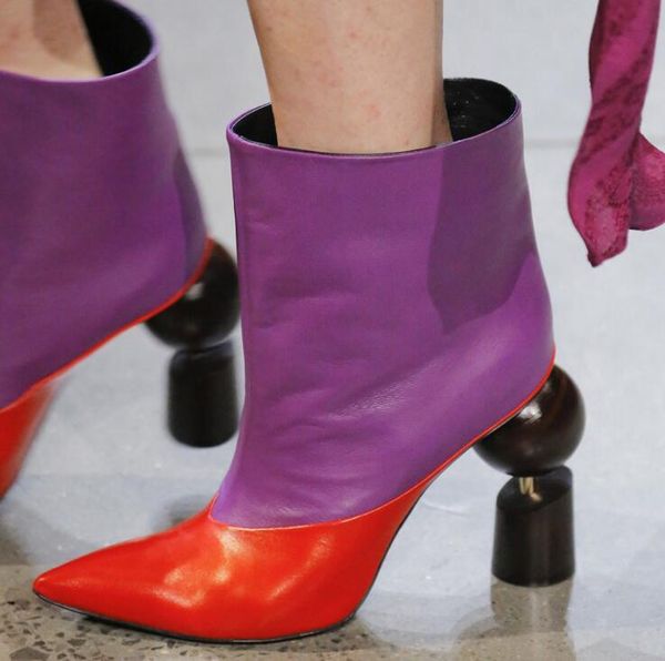boots autumn winter shoes strange heel ankle women pointed toe slip on dress short genunine leather chunky runway, Black
boots autumn winter shoes strange heel ankle women pointed toe slip on dress short genunine leather chunky runway, Black