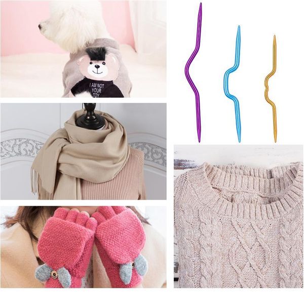 miusie 3pcs/lot curved crochet hooks aluminum knitting needles pins for scarf sweater twist weaving sewing stitch kn jllmmx, Silver
miusie 3pcs/lot curved crochet hooks aluminum knitting needles pins for scarf sweater twist weaving sewing stitch kn jllmmx, Silver