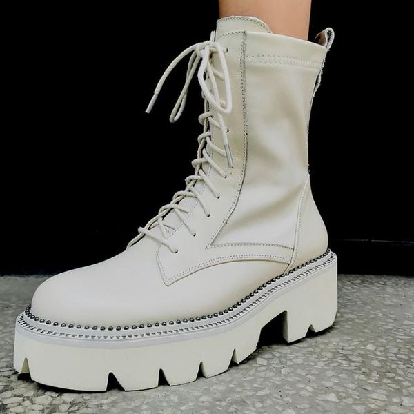boots white leather platform motorcycle round toe lace up european street fashion shoes women ankle black size 42
boots white leather platform motorcycle round toe lace up european street fashion shoes women ankle black size 42