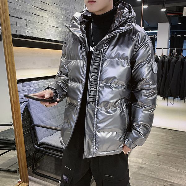 young people's down cotton padded men's coat korean handsome junior high school students middle and long fashion brand boys, Black
young people's down cotton padded men's coat korean handsome junior high school students middle and long fashion brand boys, Black