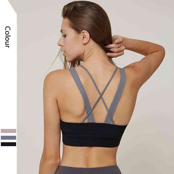 women's tanks camis color contrast beautiful back fitns bra high strength support running training yoga cloth for women, White
women's tanks camis color contrast beautiful back fitns bra high strength support running training yoga cloth for women, White
