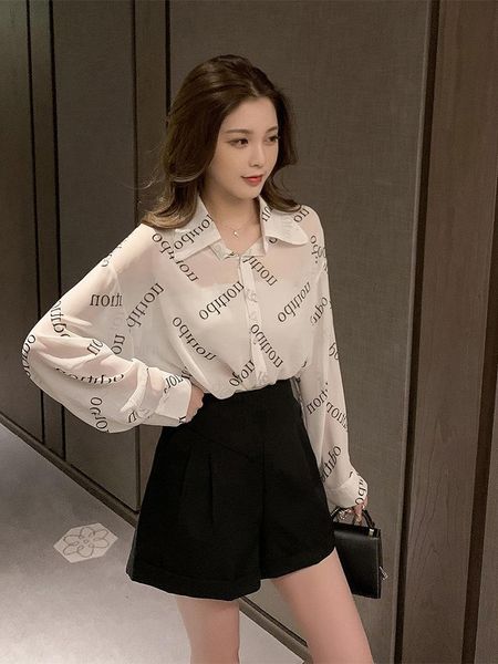 women's blouses & shirts little retro letters printed long-sleeved shirt spring and summer 2021 women in long wrapped chest, White
women's blouses & shirts little retro letters printed long-sleeved shirt spring and summer 2021 women in long wrapped chest, White