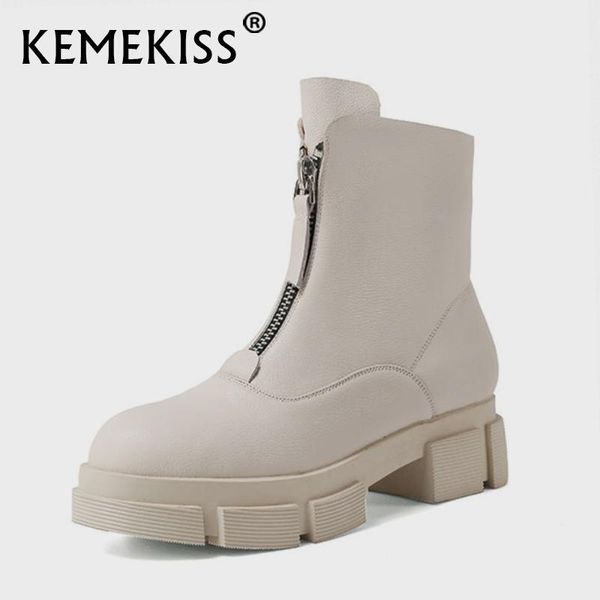 kemekiss real leather women ankle boots new design front zipper shoes round toe winter boots women fashion footwear size 34-39, Black
kemekiss real leather women ankle boots new design front zipper shoes round toe winter boots women fashion footwear size 34-39, Black