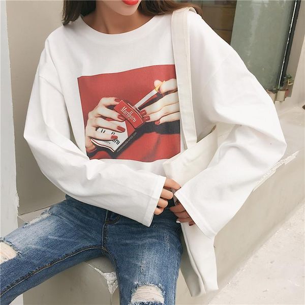 2018 tshirt sreetwear funny hip hop smoking printed oversized long sleeve t shirt women harajuku cotton basic 0822-13, White
2018 tshirt sreetwear funny hip hop smoking printed oversized long sleeve t shirt women harajuku cotton basic 0822-13, White