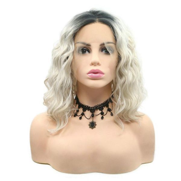 wave blonde lace front wigs synthetic hair short bob haircut heat resistant flawless pastel wig for lady drag queen, Black
wave blonde lace front wigs synthetic hair short bob haircut heat resistant flawless pastel wig for lady drag queen, Black