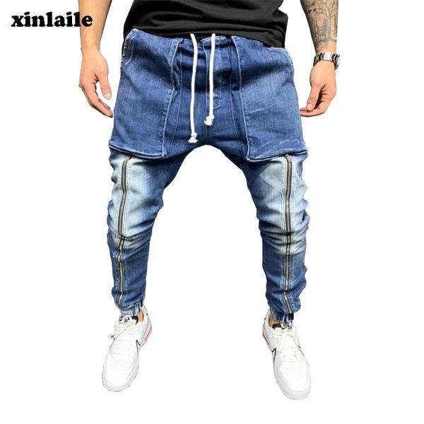 men's jeans high-quality fashion trend casual sports pants big pockets slim leggings hip-hop blue gray
men's jeans high-quality fashion trend casual sports pants big pockets slim leggings hip-hop blue gray