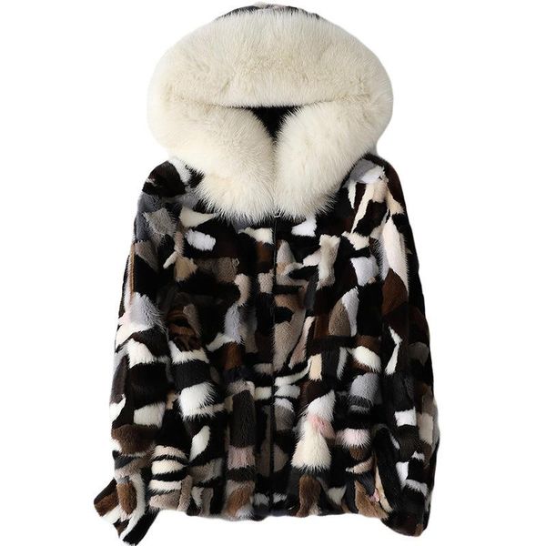 women's fur & faux 2021 winter collar hooded coat, coat for ladies size: m-2xl, Black
